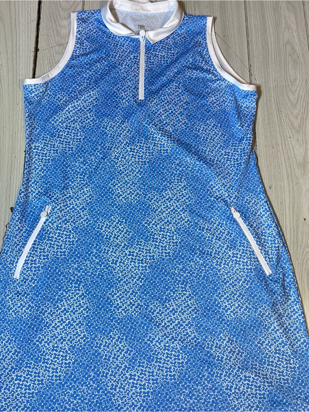 tail activewear Blue White Floral Sleeveless Golf Tennis Polo Dress XL NWOT!